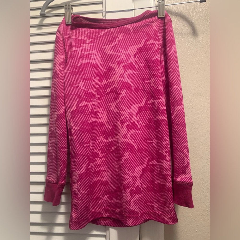 Girls Base Layer Pink Camo size M